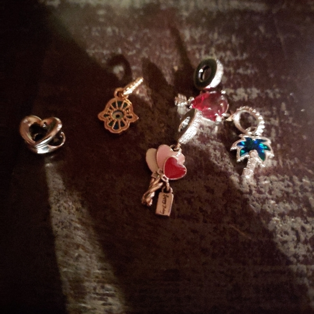 Assorted Charms - Heart, Palm Tree, and More